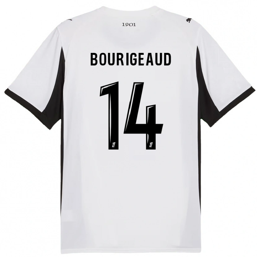 Danxen Dames Benjamin Bourigeaud #14 Wit Zwart Uitshirt Uittenue 2025/26 T-Shirt