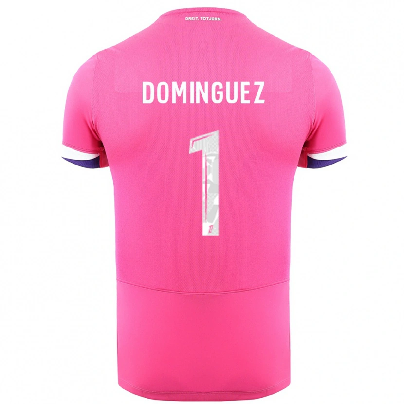 Danxen Dames Álex Domínguez #1 Roze Wit Uitshirt Uittenue 2025/26 T-Shirt