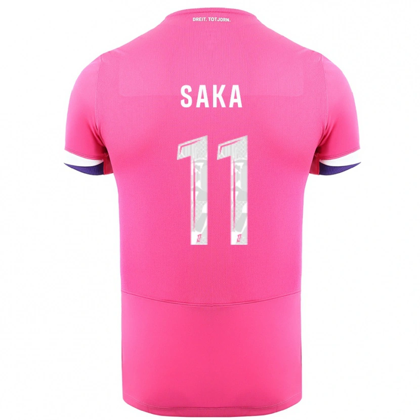 Danxen Dames Mathis Saka #11 Roze Wit Uitshirt Uittenue 2025/26 T-Shirt