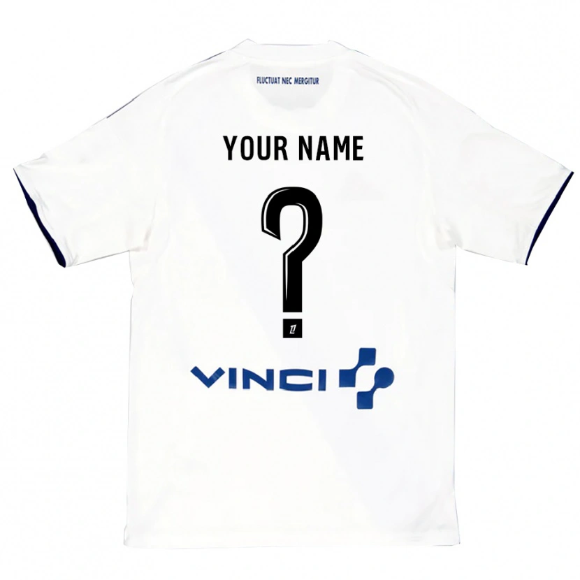 Danxen Dames Uw Naam #0 Wit Blauw Uitshirt Uittenue 2025/26 T-Shirt