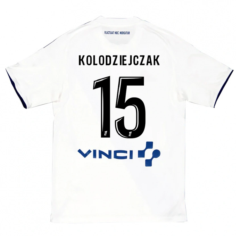 Danxen Dames Timothée Kolodziejczak #15 Wit Blauw Uitshirt Uittenue 2025/26 T-Shirt