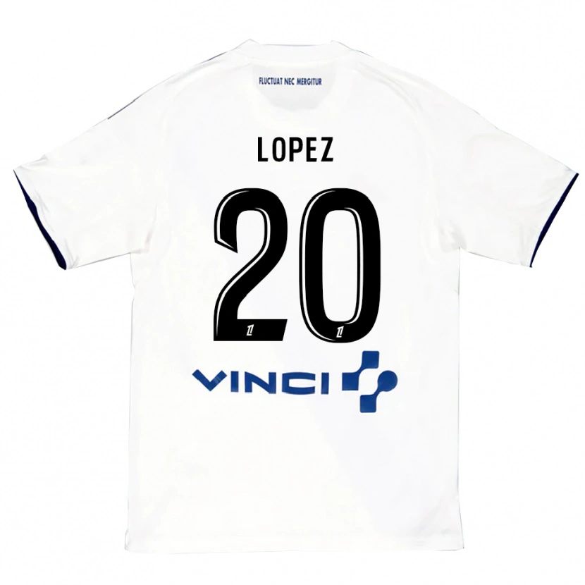 Danxen Dames Julien Lopez #20 Wit Blauw Uitshirt Uittenue 2025/26 T-Shirt