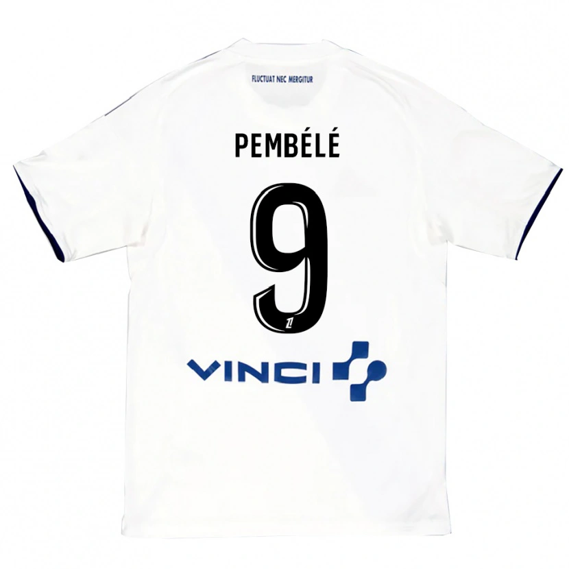 Danxen Dames Andy Pembélé #9 Wit Blauw Uitshirt Uittenue 2025/26 T-Shirt