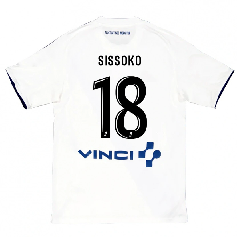 Danxen Dames Omar Sissoko #18 Wit Blauw Uitshirt Uittenue 2025/26 T-Shirt