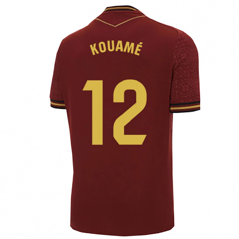 Danxen Dames Rominigue Kouamé #12 Bordeaux Goud Uitshirt Uittenue 2025/26 T-Shirt