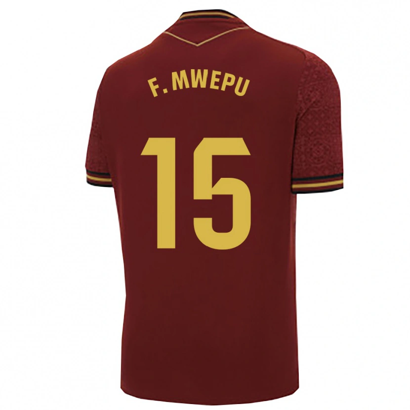 Danxen Dames Francisco Mwepu #15 Bordeaux Goud Uitshirt Uittenue 2025/26 T-Shirt