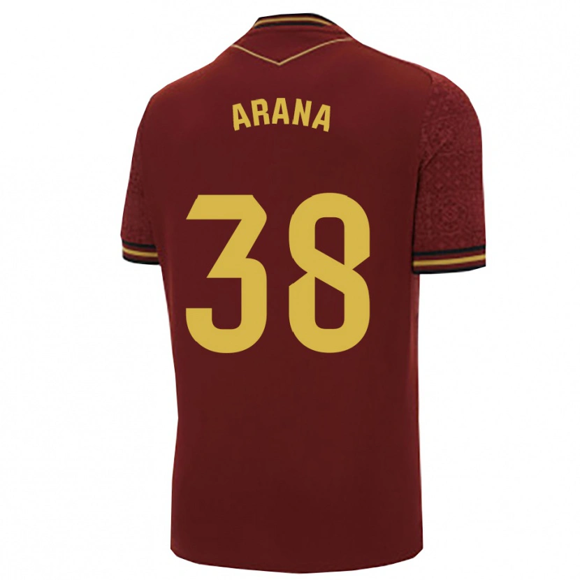 Danxen Dames Pablo Arana #38 Bordeaux Goud Uitshirt Uittenue 2025/26 T-Shirt