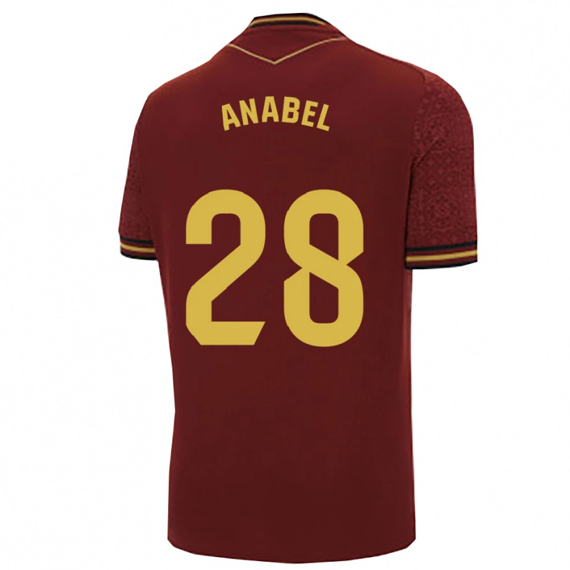 Danxen Dames Anabel Roman García #28 Bordeaux Goud Uitshirt Uittenue 2025/26 T-Shirt