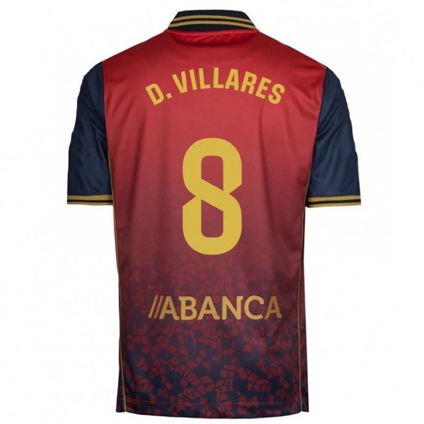 Danxen Dames Diego Villares #8 Rood Marineblauw Uitshirt Uittenue 2025/26 T-Shirt