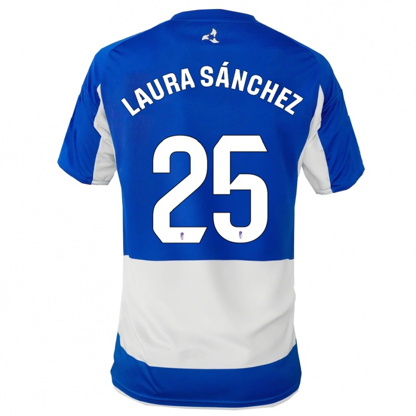 Danxen Dames Laura Sánchez Comuñas #25 Blauw Wit Uitshirt Uittenue 2025/26 T-Shirt