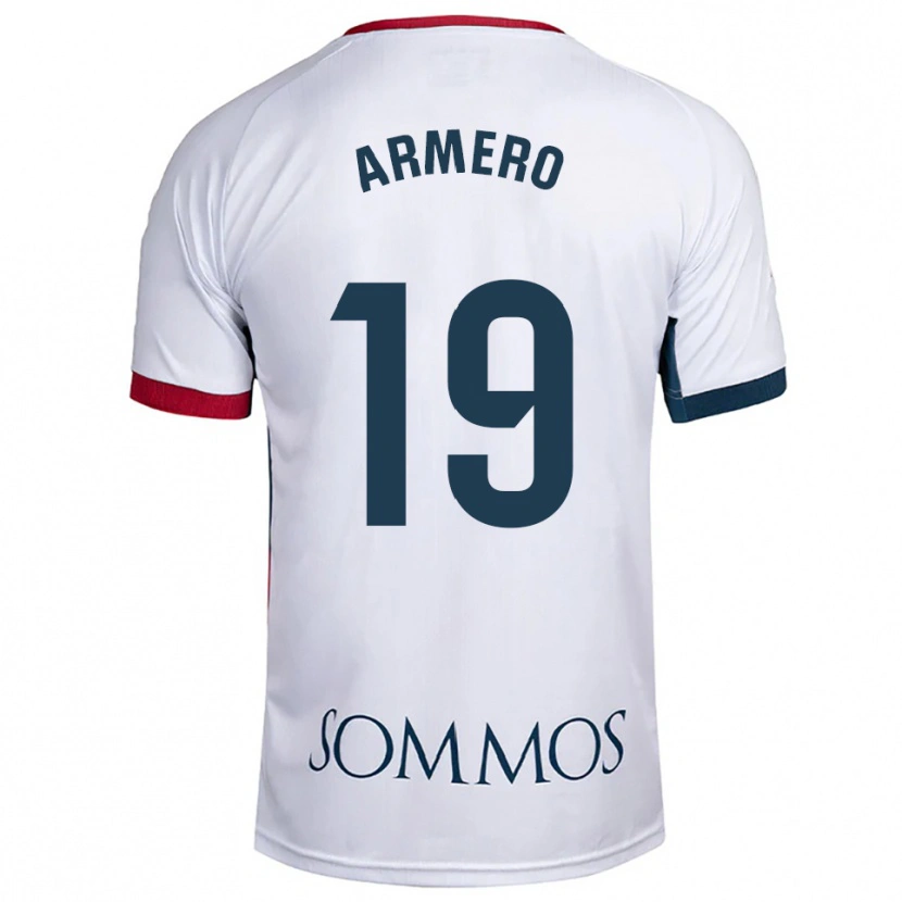 Danxen Dames Sergi Armero #19 Wit Rood Uitshirt Uittenue 2025/26 T-Shirt