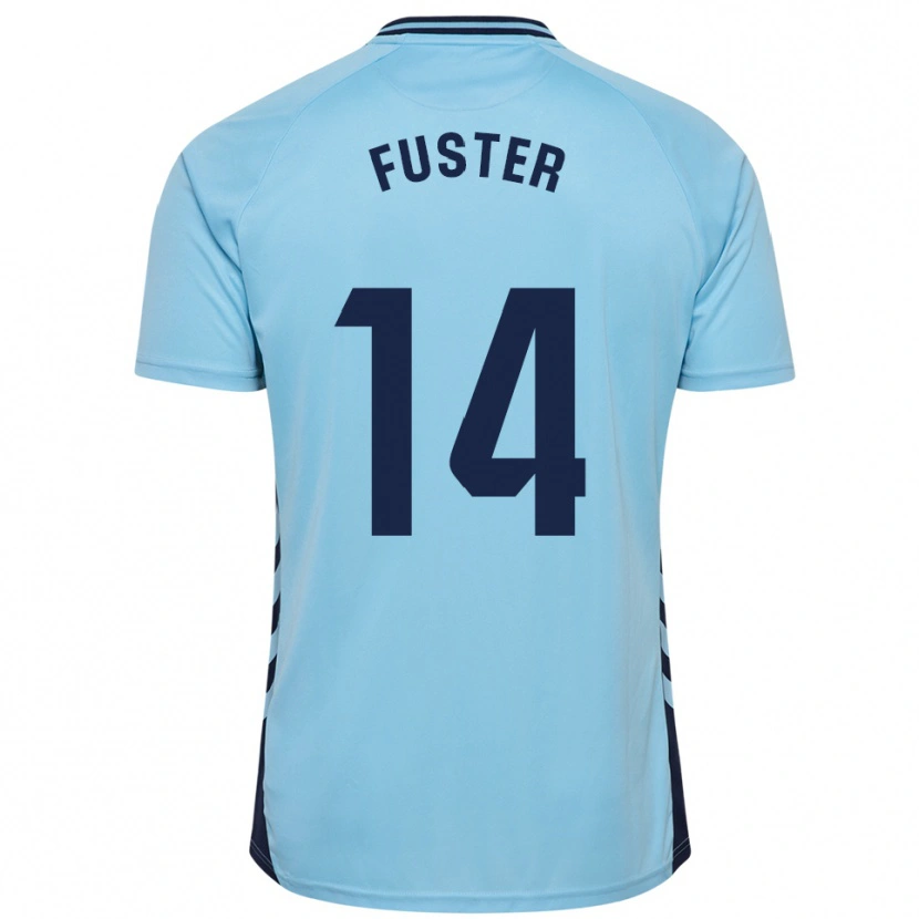 Danxen Dames Manu Fuster #14 Hemelsblauw Uitshirt Uittenue 2025/26 T-Shirt