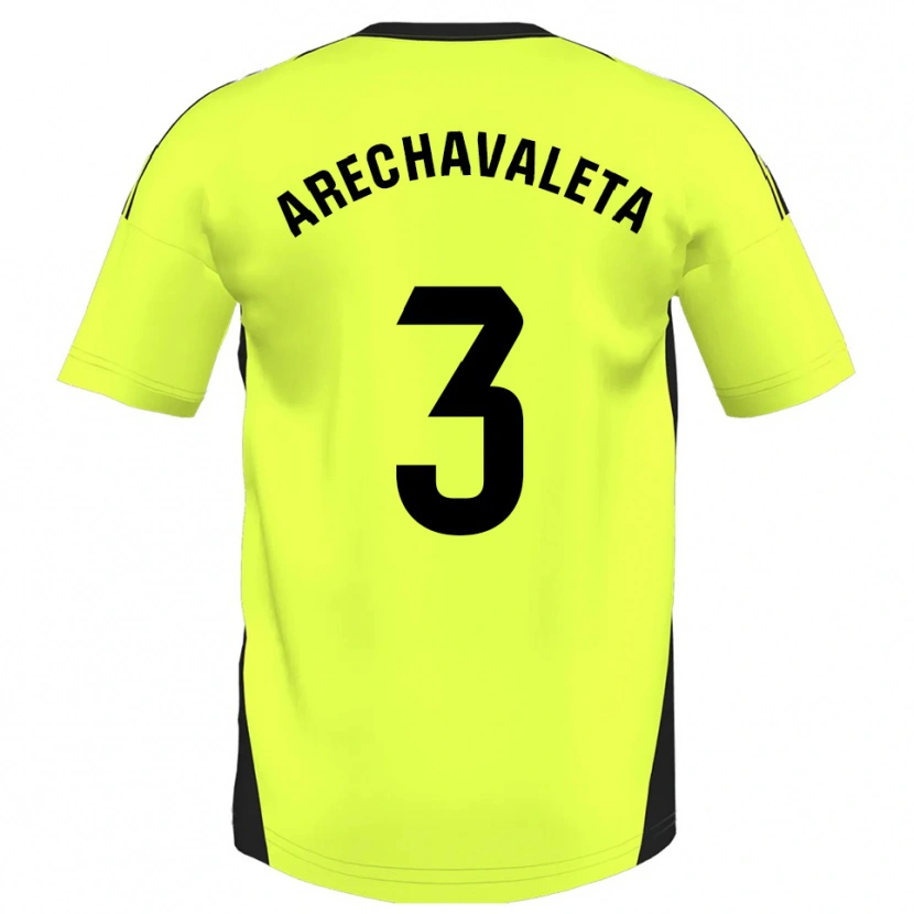Danxen Dames Jorge Arechavaleta #3 Fluorescerend Geel Uitshirt Uittenue 2025/26 T-Shirt