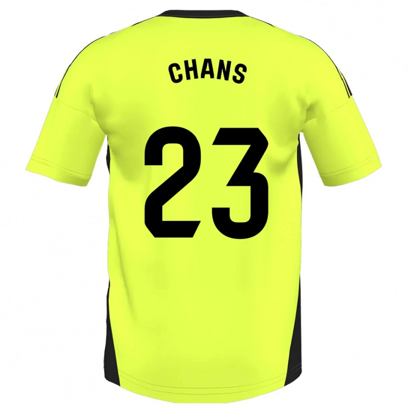 Danxen Dames Ángel Chans #23 Fluorescerend Geel Uitshirt Uittenue 2025/26 T-Shirt