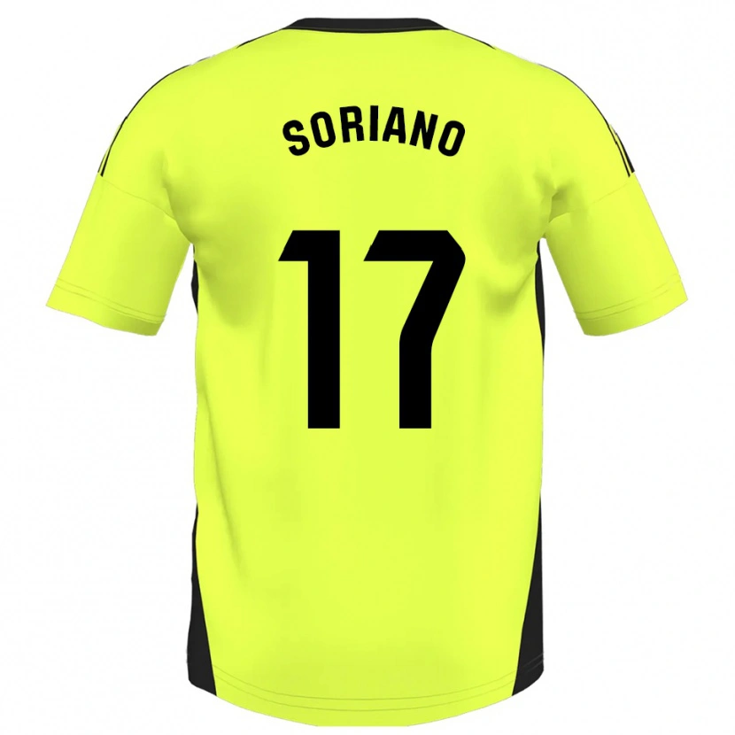 Danxen Dames Adrián Soriano #17 Fluorescerend Geel Uitshirt Uittenue 2025/26 T-Shirt