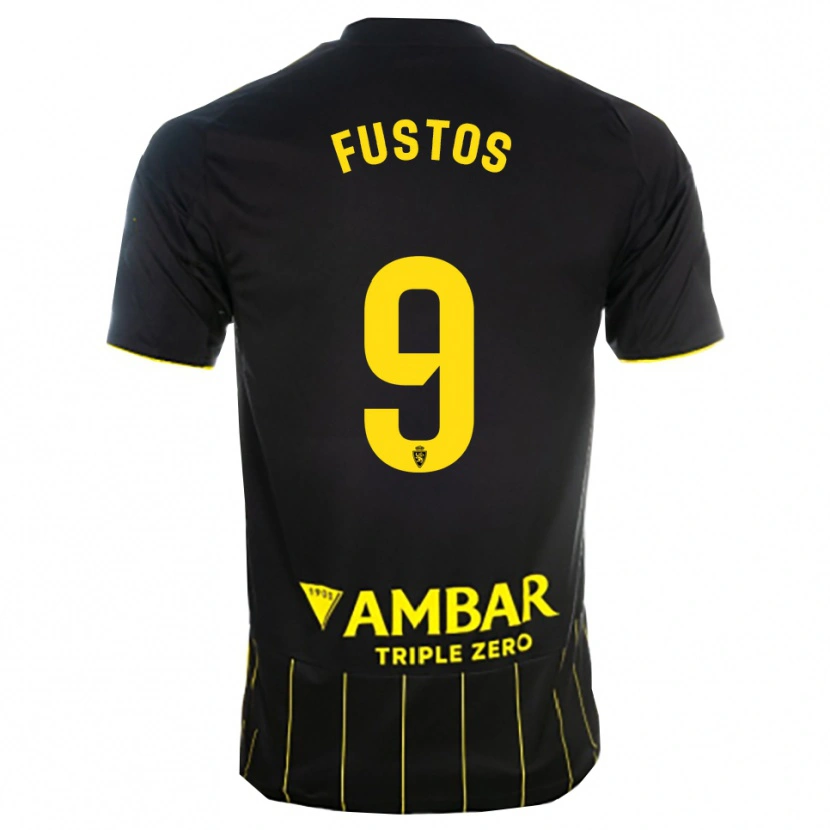 Danxen Dames Darius Fustos #9 Zwart Geel Uitshirt Uittenue 2025/26 T-Shirt