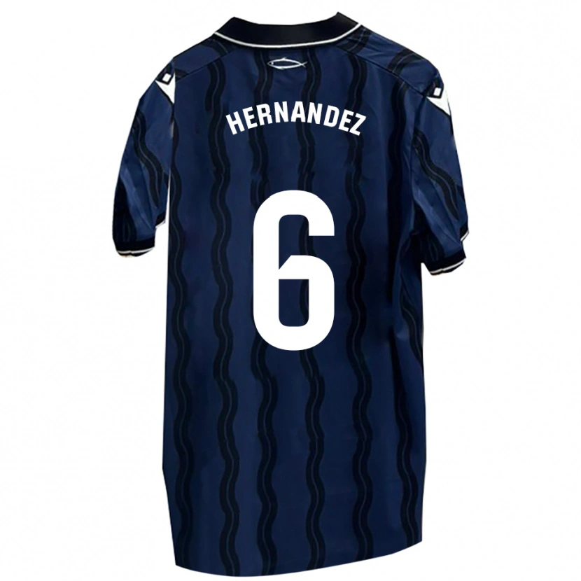 Danxen Dames Carlos Hernández #6 Donkerblauw Zwart Uitshirt Uittenue 2025/26 T-Shirt