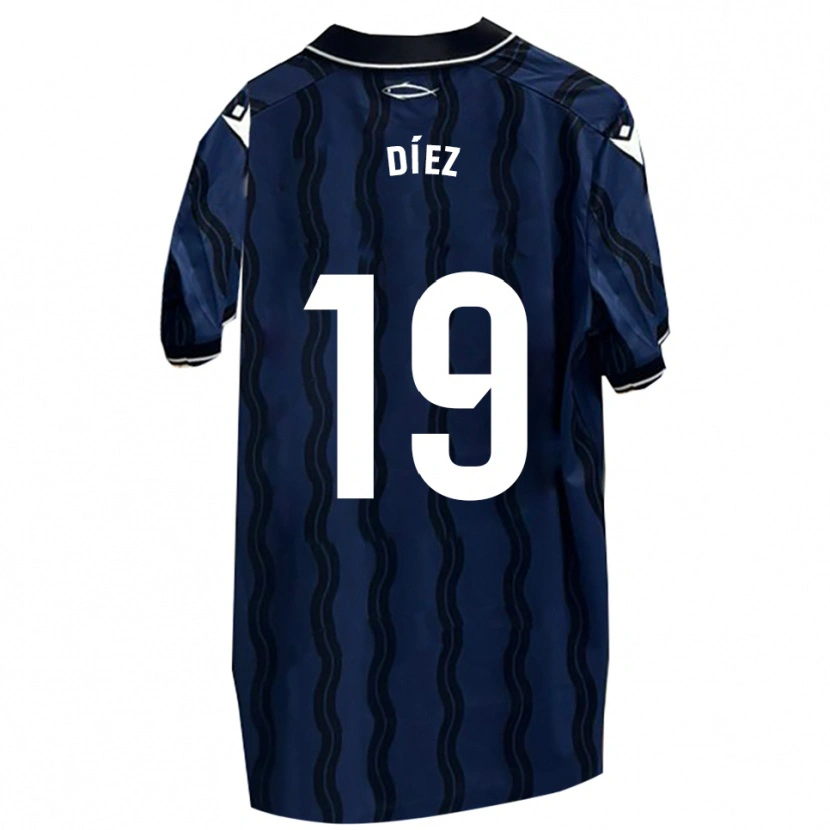 Danxen Dames Rubén Díez #19 Donkerblauw Zwart Uitshirt Uittenue 2025/26 T-Shirt