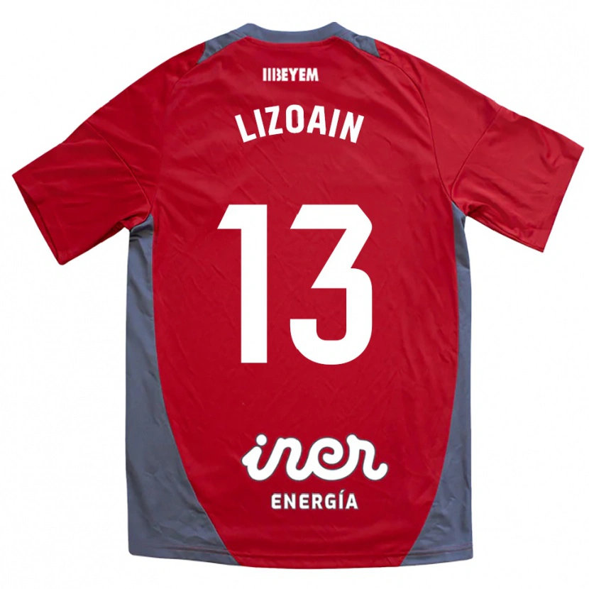 Danxen Dames Raúl Lizoain #13 Rood Grijs Uitshirt Uittenue 2025/26 T-Shirt