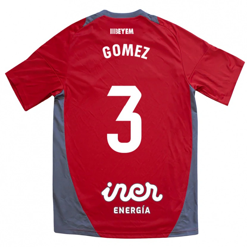 Danxen Dames Jonathan Gómez #3 Rood Grijs Uitshirt Uittenue 2025/26 T-Shirt