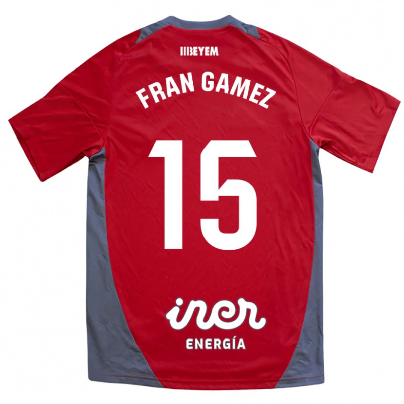 Danxen Dames Fran Gámez #15 Rood Grijs Uitshirt Uittenue 2025/26 T-Shirt