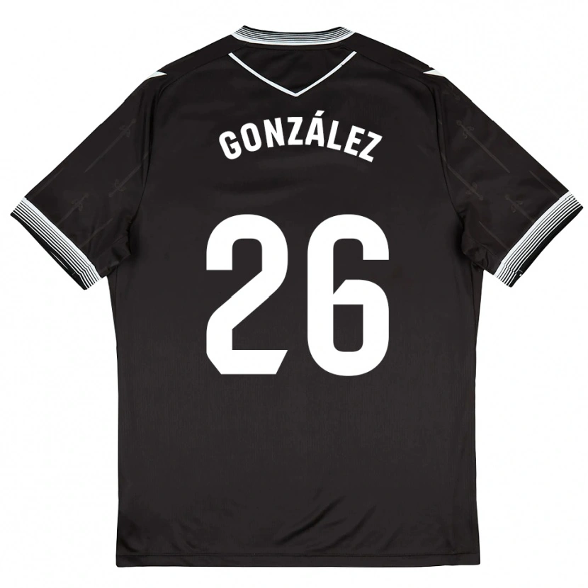 Danxen Dames Diego González #26 Zwart Wit Uitshirt Uittenue 2025/26 T-Shirt