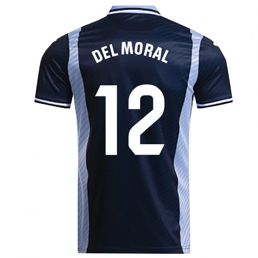 Danxen Dames Alberto Del Moral #12 Marineblauw Hemelsblauw Uitshirt Uittenue 2025/26 T-Shirt