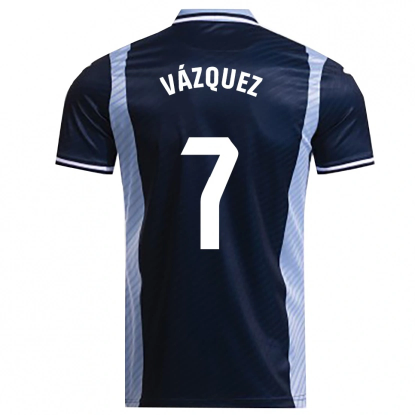 Danxen Dames Álvaro Vázquez #7 Marineblauw Hemelsblauw Uitshirt Uittenue 2025/26 T-Shirt
