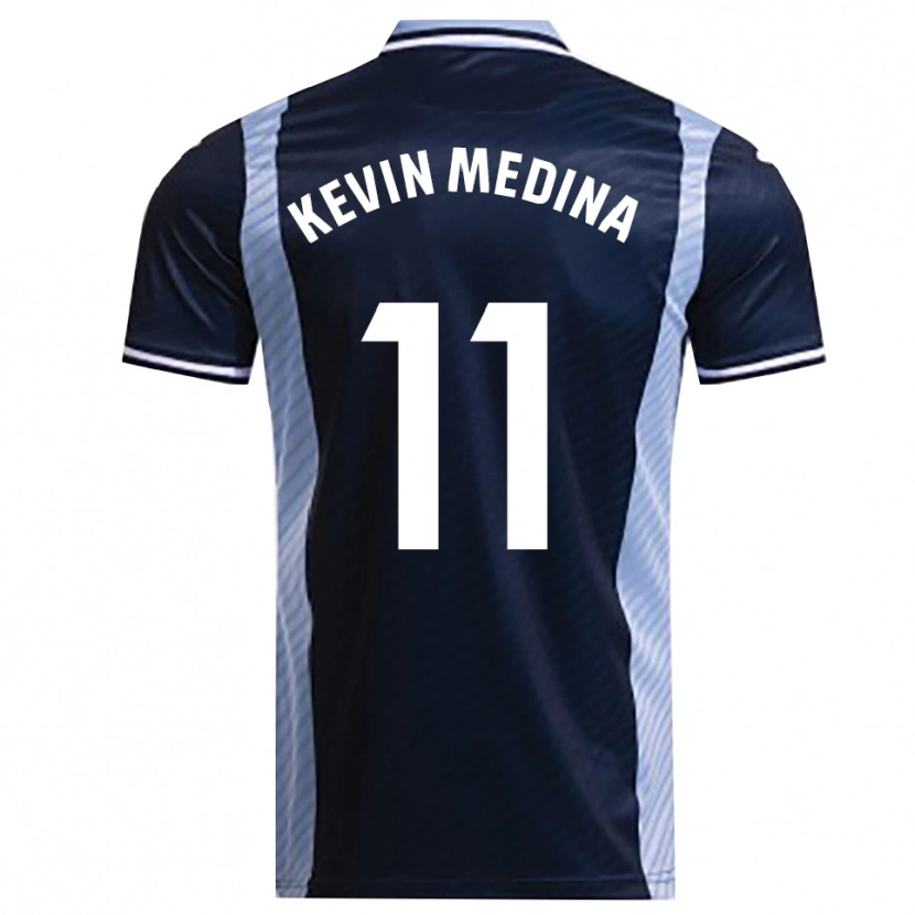 Danxen Dames Kevin Medina #11 Marineblauw Hemelsblauw Uitshirt Uittenue 2025/26 T-Shirt