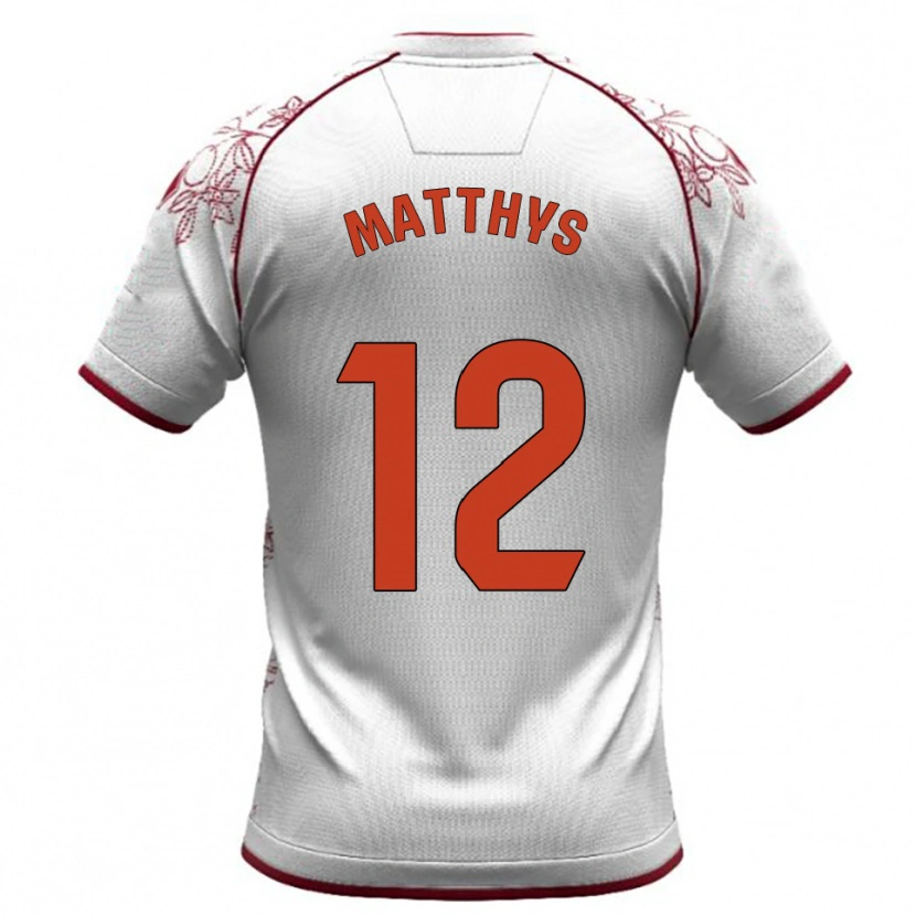 Danxen Dames Romain Matthys #12 Wit Bordeau Uitshirt Uittenue 2025/26 T-Shirt