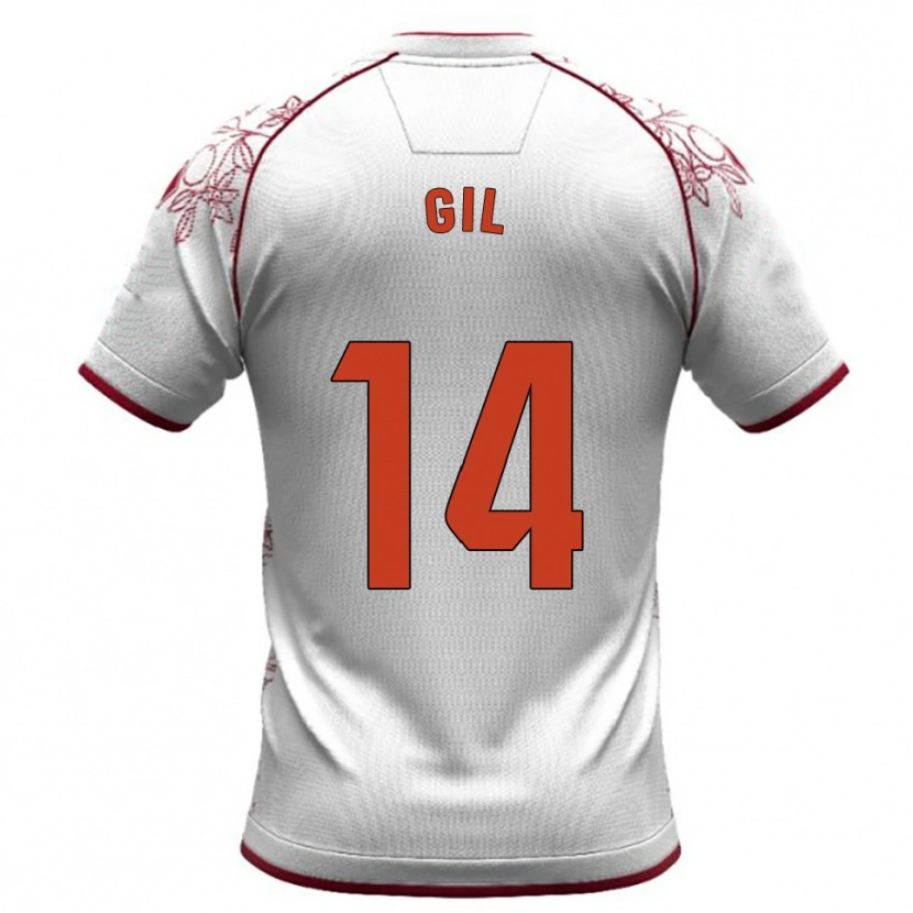Danxen Dames Óscar Gil #14 Wit Bordeau Uitshirt Uittenue 2025/26 T-Shirt
