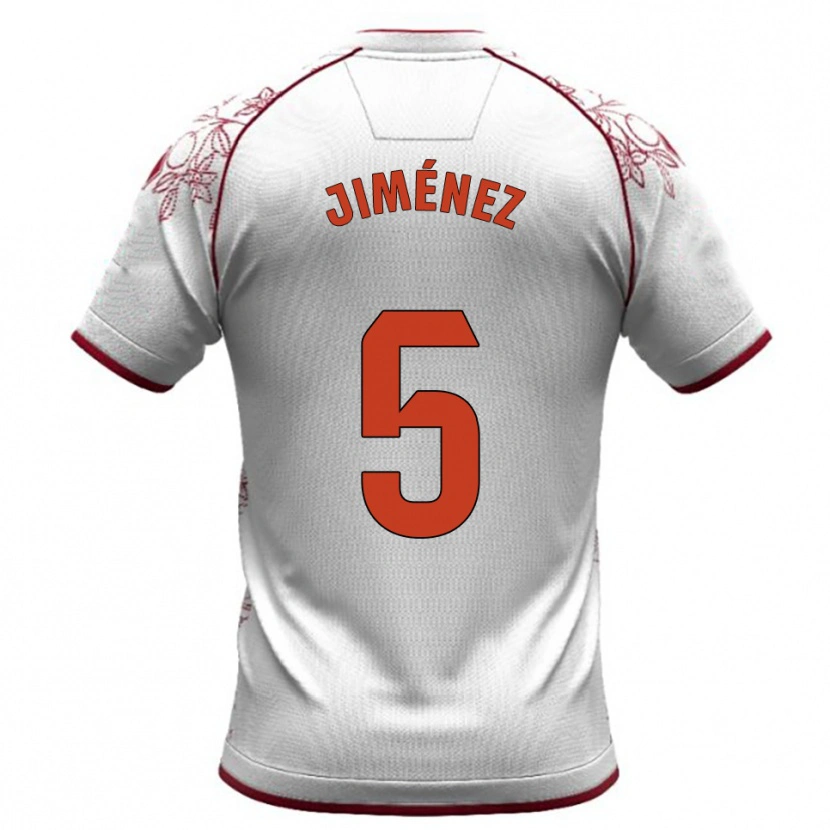 Danxen Dames Alberto Jiménez #5 Wit Bordeau Uitshirt Uittenue 2025/26 T-Shirt