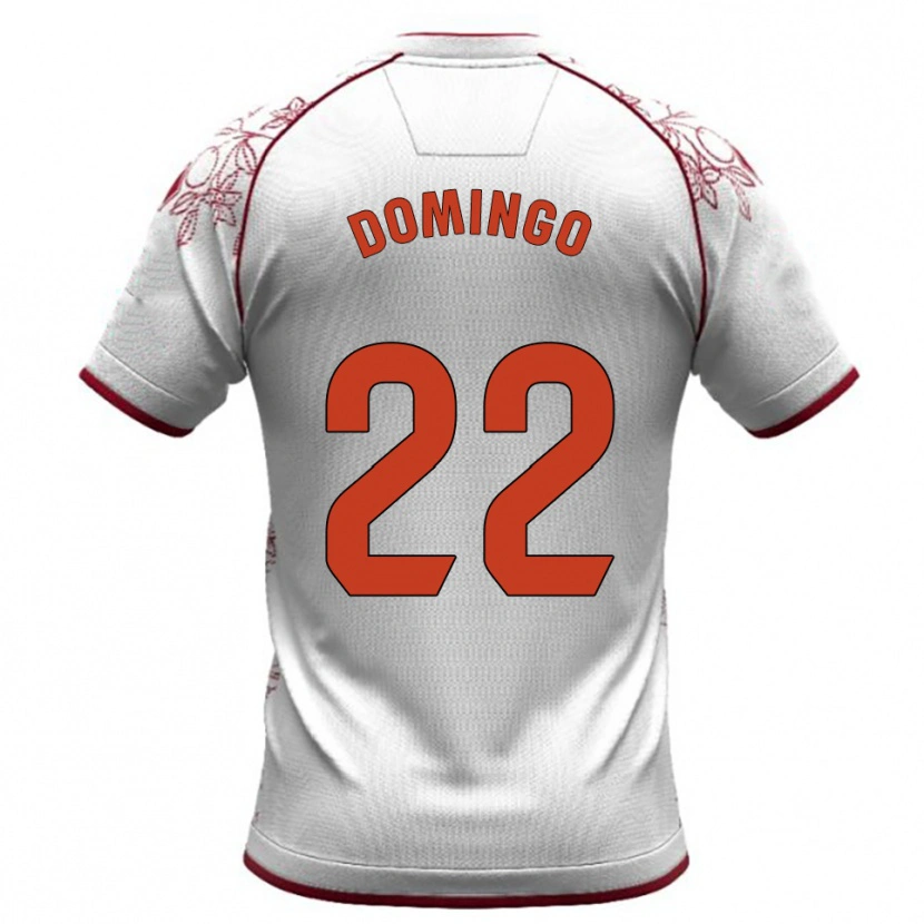 Danxen Dames Jorge Domingo #22 Wit Bordeau Uitshirt Uittenue 2025/26 T-Shirt