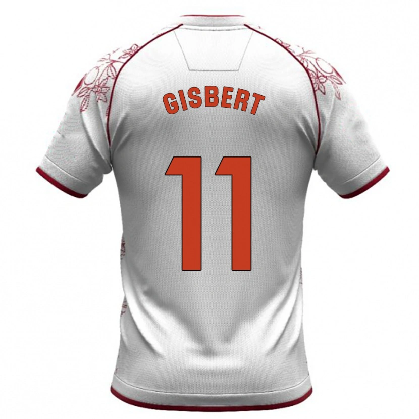 Danxen Dames Enric Gisbert #11 Wit Bordeau Uitshirt Uittenue 2025/26 T-Shirt