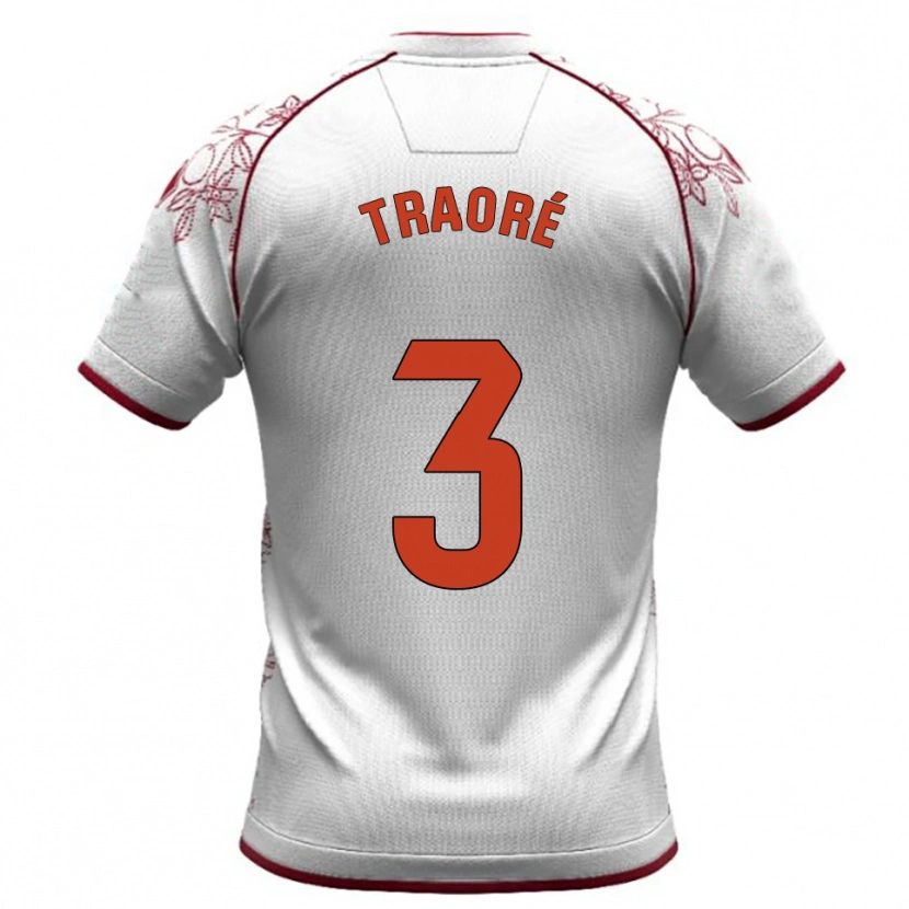 Danxen Dames Mamadou Traoré #3 Wit Bordeau Uitshirt Uittenue 2025/26 T-Shirt