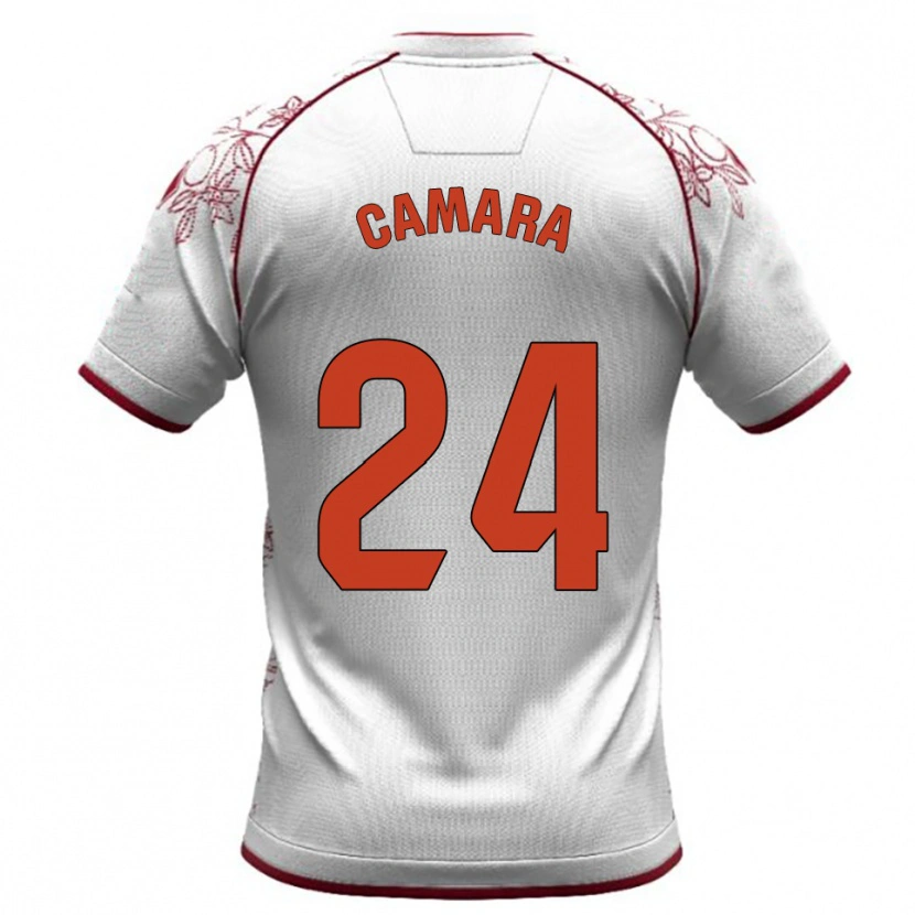 Danxen Dames Ousmane Camara #24 Wit Bordeau Uitshirt Uittenue 2025/26 T-Shirt