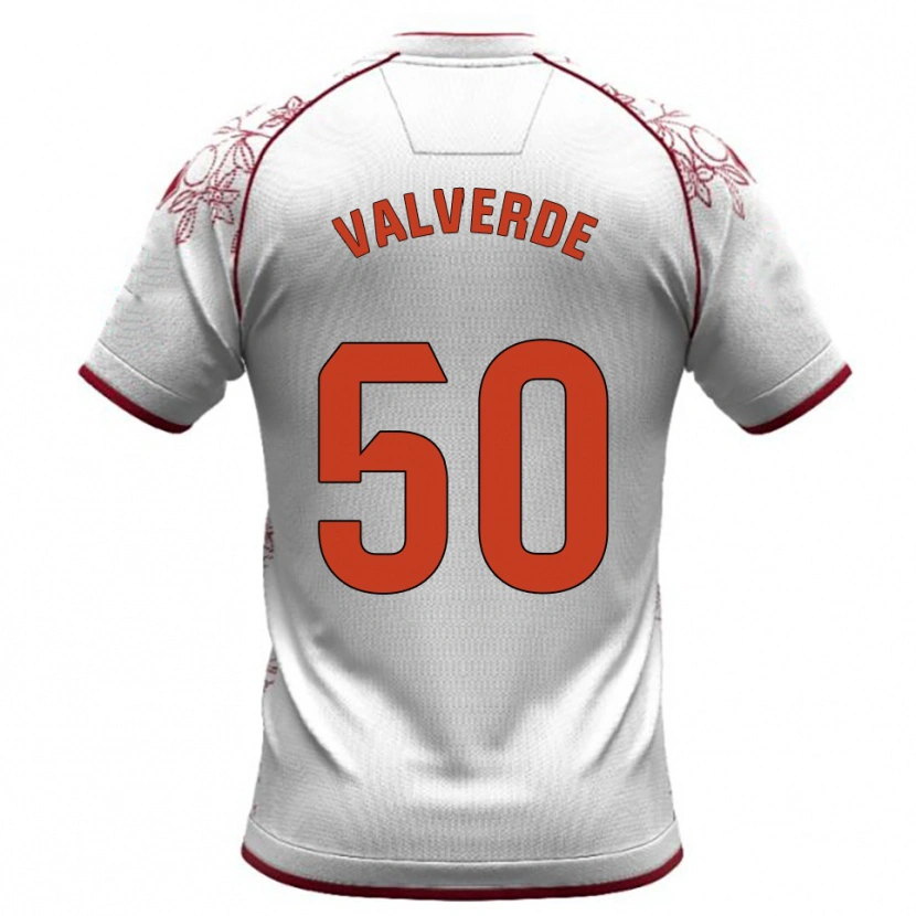Danxen Dames Jorge Valverde #50 Wit Bordeau Uitshirt Uittenue 2025/26 T-Shirt