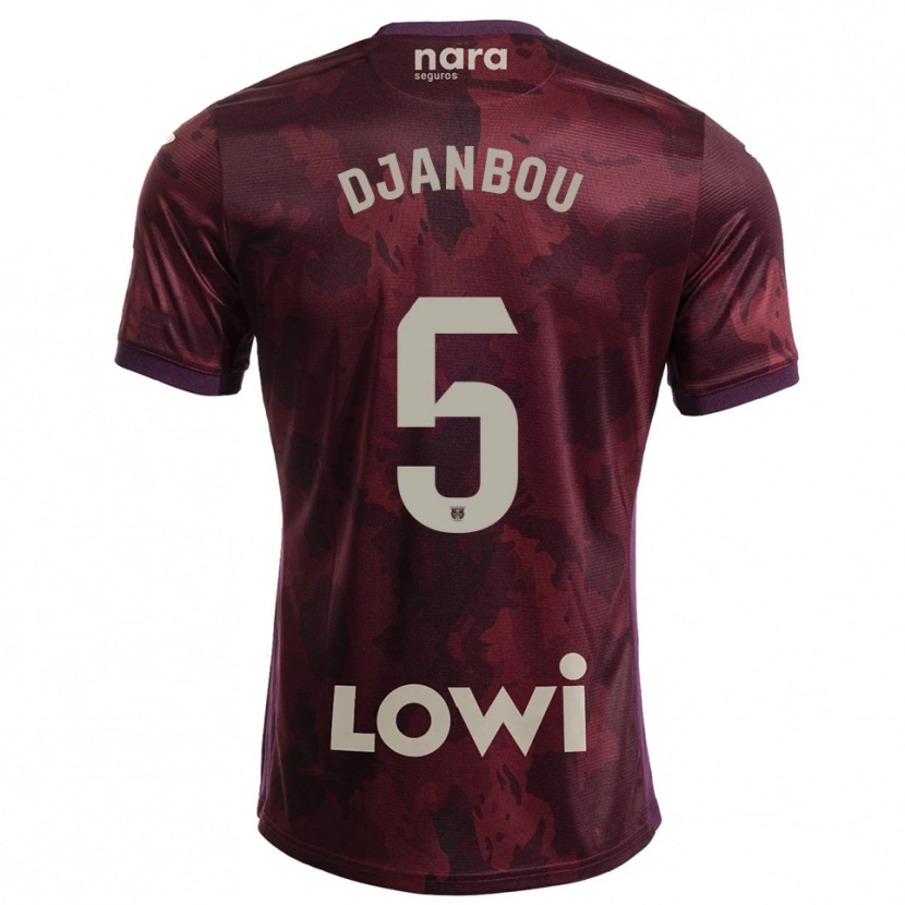 Danxen Dames Sekou Djanbou #5 Bordeaux Wit Uitshirt Uittenue 2025/26 T-Shirt