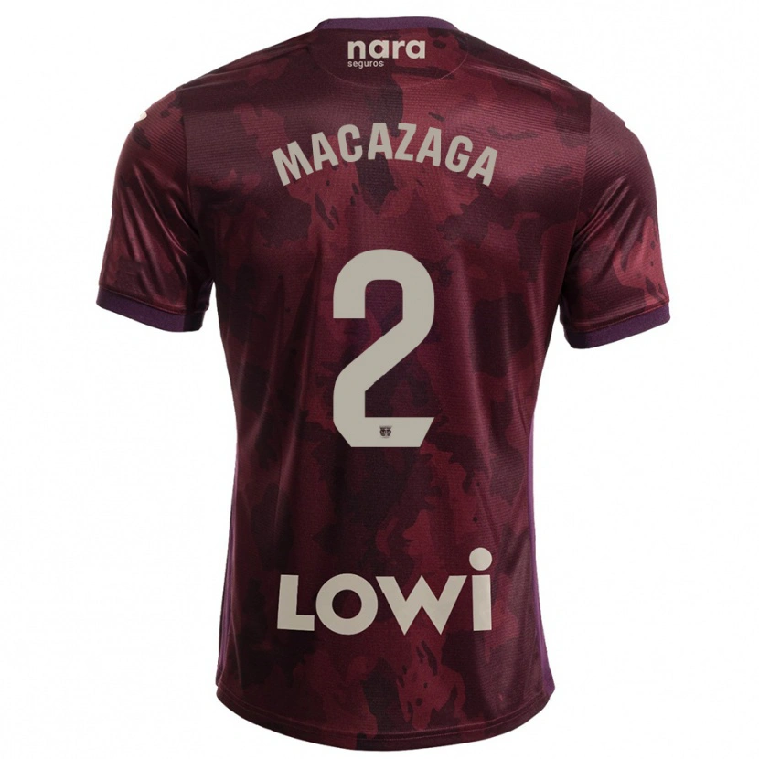 Danxen Dames Lucas Macazaga #2 Bordeaux Wit Uitshirt Uittenue 2025/26 T-Shirt