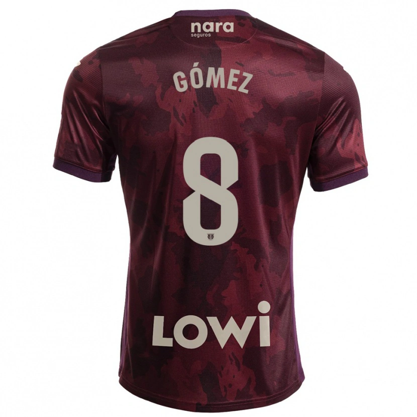 Danxen Dames Rodri Gómez #8 Bordeaux Wit Uitshirt Uittenue 2025/26 T-Shirt