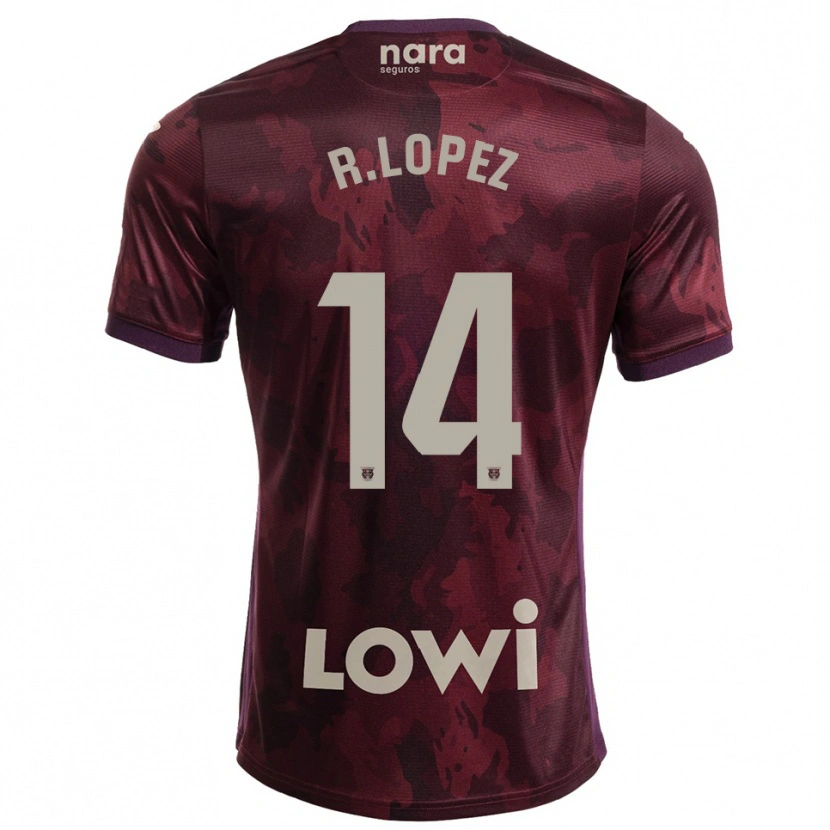 Danxen Dames Roberto López #14 Bordeaux Wit Uitshirt Uittenue 2025/26 T-Shirt