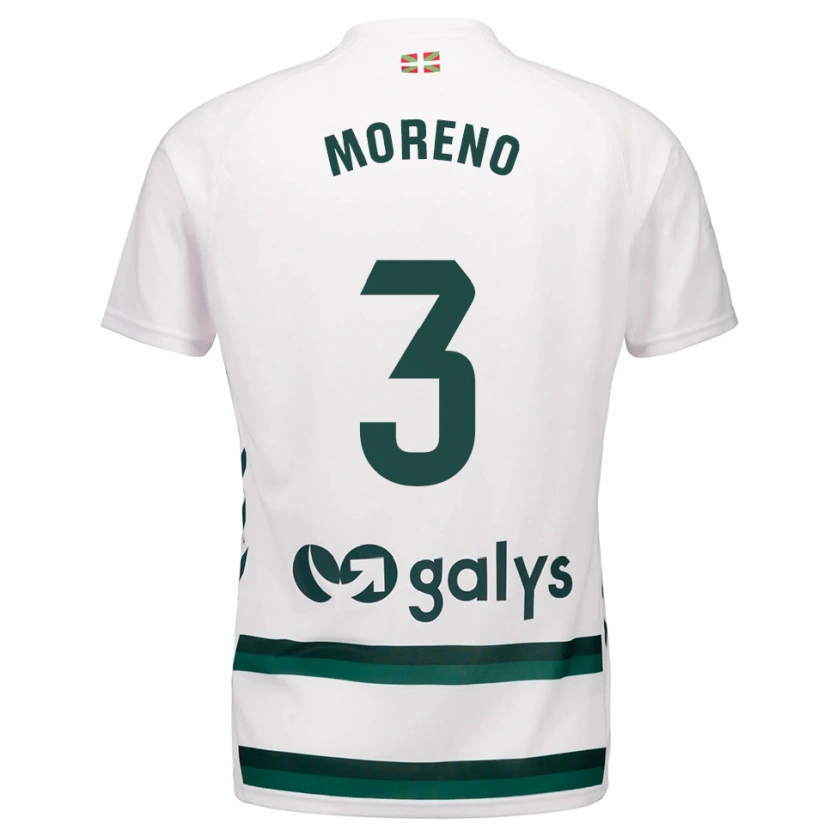 Danxen Dames Marco Moreno #3 Wit Groen Uitshirt Uittenue 2025/26 T-Shirt