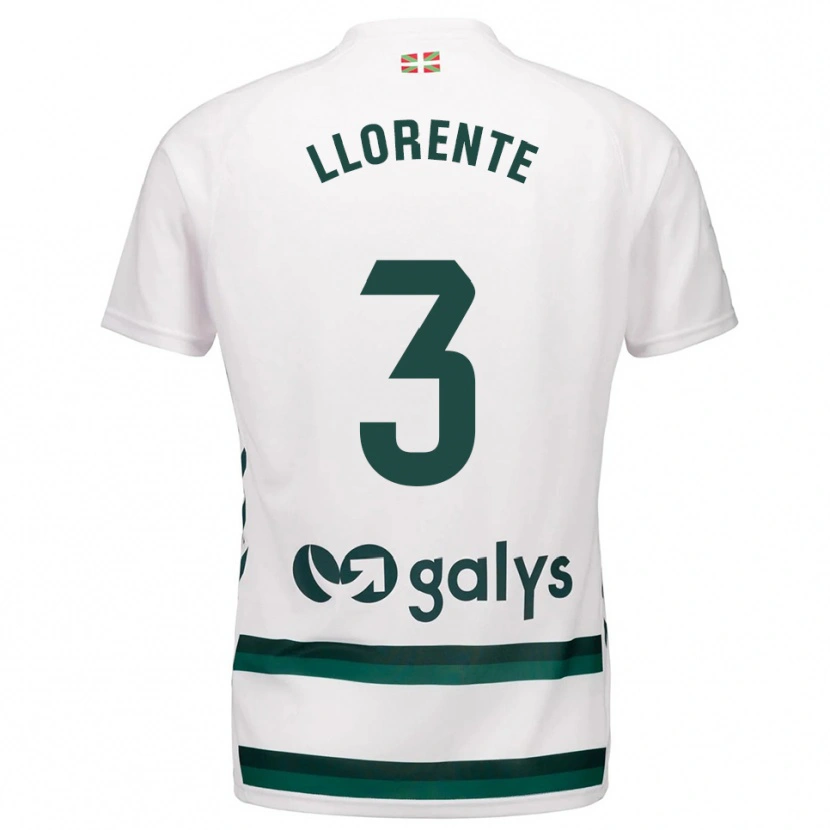 Danxen Dames Oier Llorente #3 Wit Groen Uitshirt Uittenue 2025/26 T-Shirt