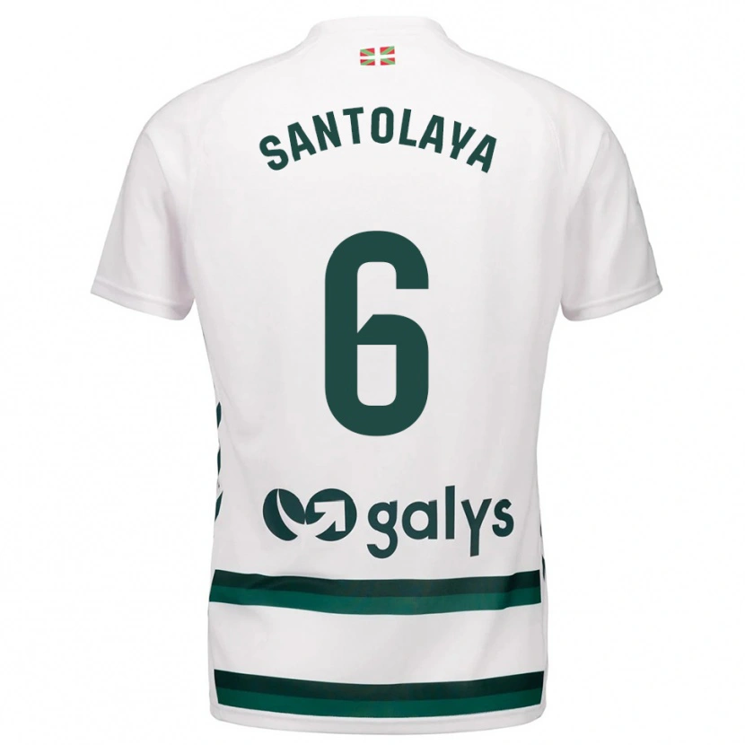Danxen Dames Asier Santolaya #6 Wit Groen Uitshirt Uittenue 2025/26 T-Shirt