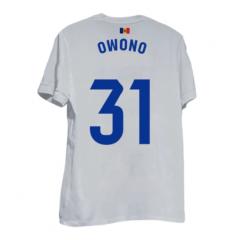 Danxen Dames Jesús Owono #31 Wit Blauw Geel Uitshirt Uittenue 2025/26 T-Shirt