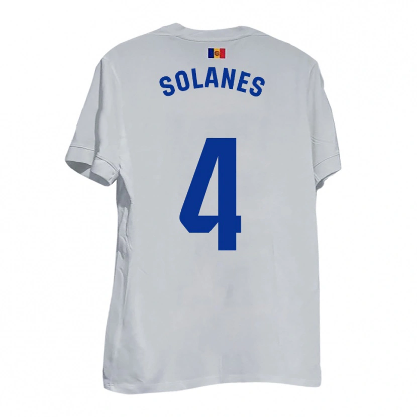Danxen Dames Albert Solanes #4 Wit Blauw Geel Uitshirt Uittenue 2025/26 T-Shirt