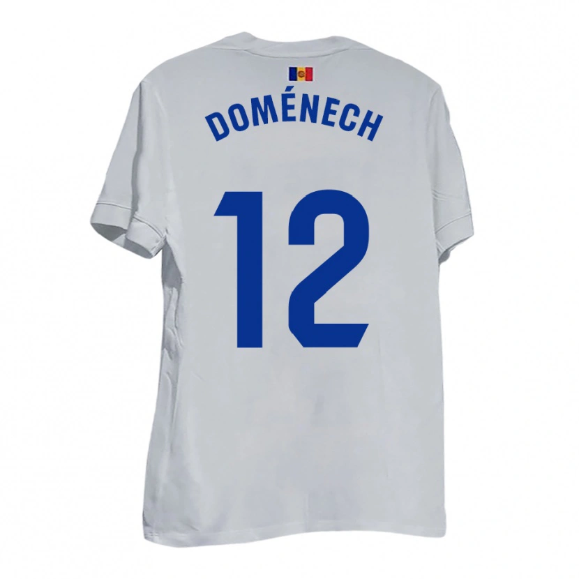 Danxen Dames Marc Doménech #12 Wit Blauw Geel Uitshirt Uittenue 2025/26 T-Shirt
