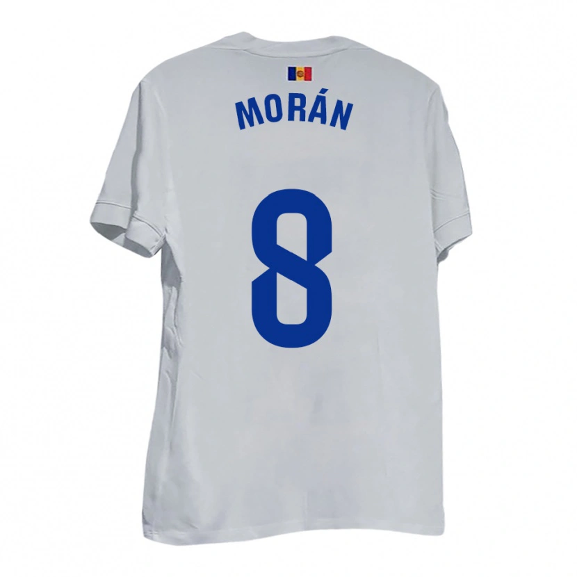 Danxen Dames Erik Morán #8 Wit Blauw Geel Uitshirt Uittenue 2025/26 T-Shirt