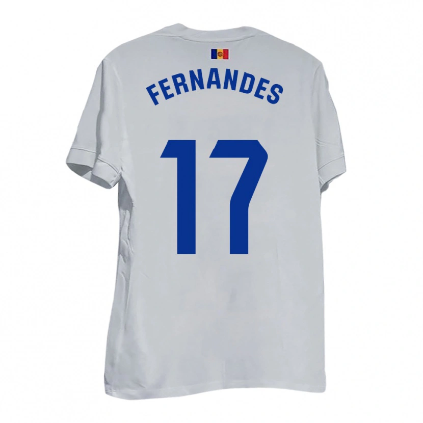 Danxen Dames Saúl Fernandes #17 Wit Blauw Geel Uitshirt Uittenue 2025/26 T-Shirt