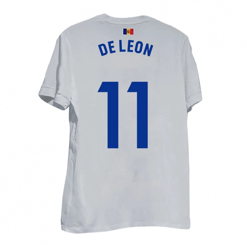 Danxen Dames Lautaro De León #11 Wit Blauw Geel Uitshirt Uittenue 2025/26 T-Shirt